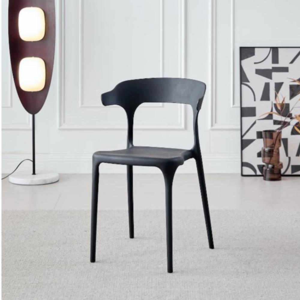 Silla Elena, Color Negro, con Espaldar y Diseño Moderno